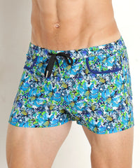 Coast Swim Shorts (Teal Citrus Floral)