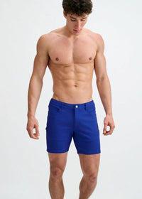 5" Stretch Knit Jean Short (Blueberry)