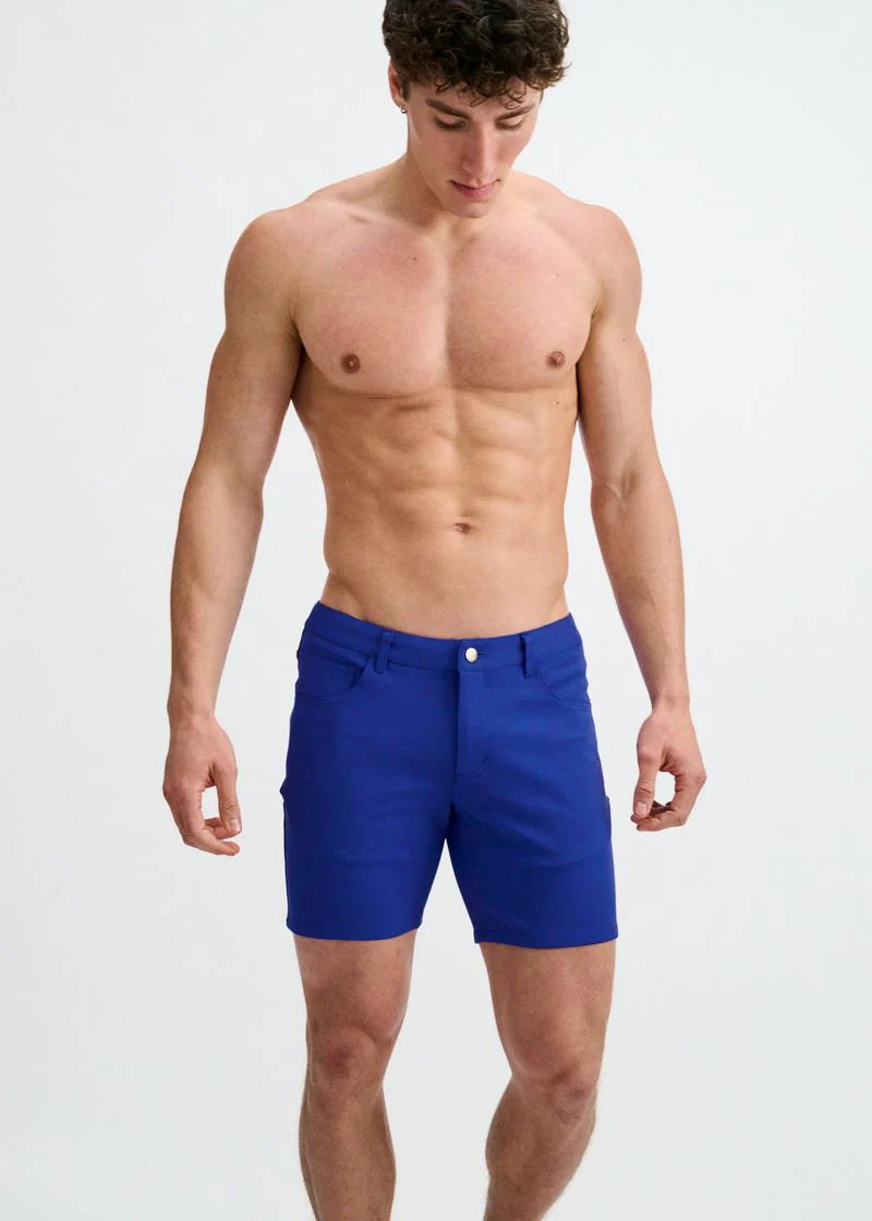 5" Stretch Knit Jean Short (Blueberry)
