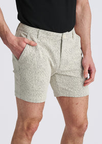 Textured Stretch Chino Short (Vanilla Herringbone)