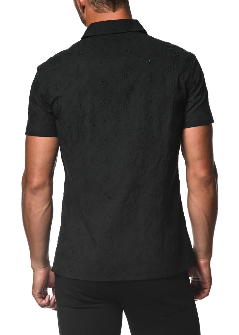 Cotton Eyelet Shirt (Black)