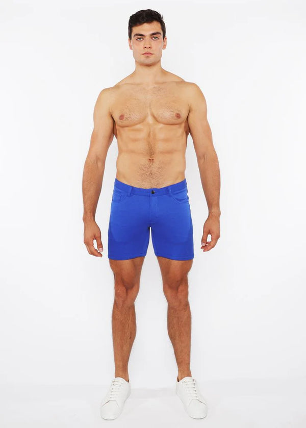 Textured Fine Cord Shorts (Cobalt)