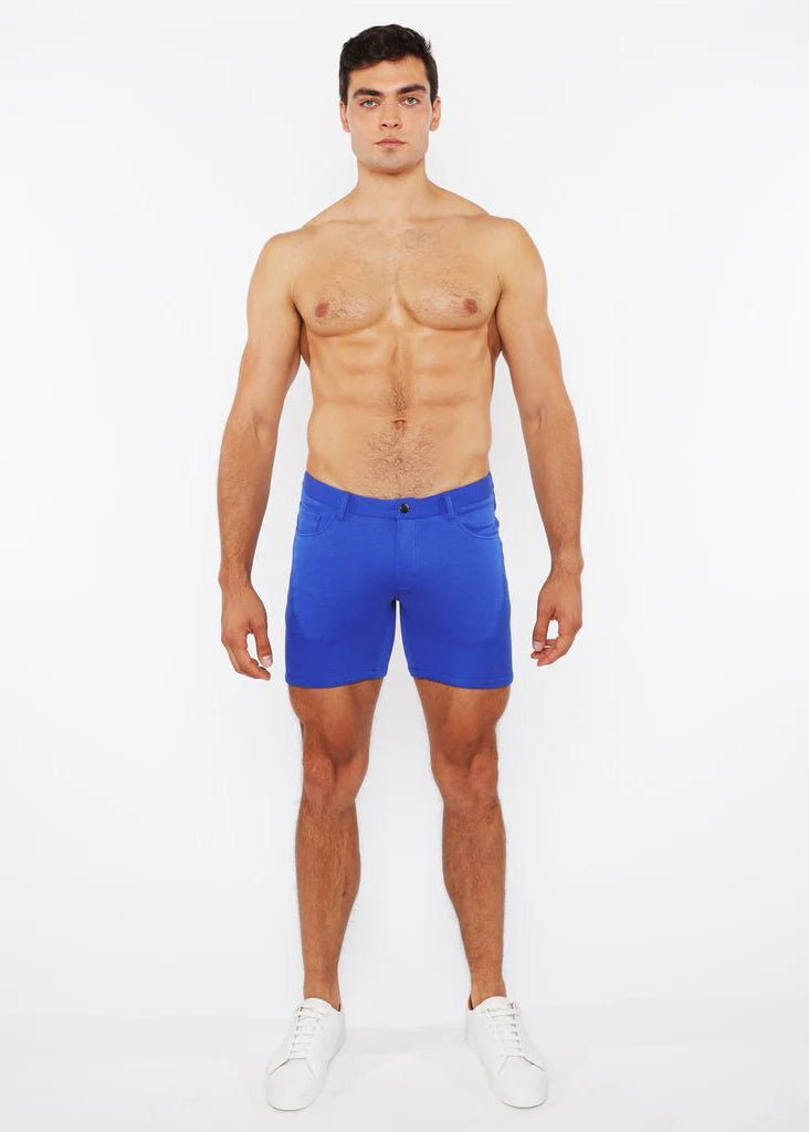 Textured Fine Cord Shorts (Cobalt)