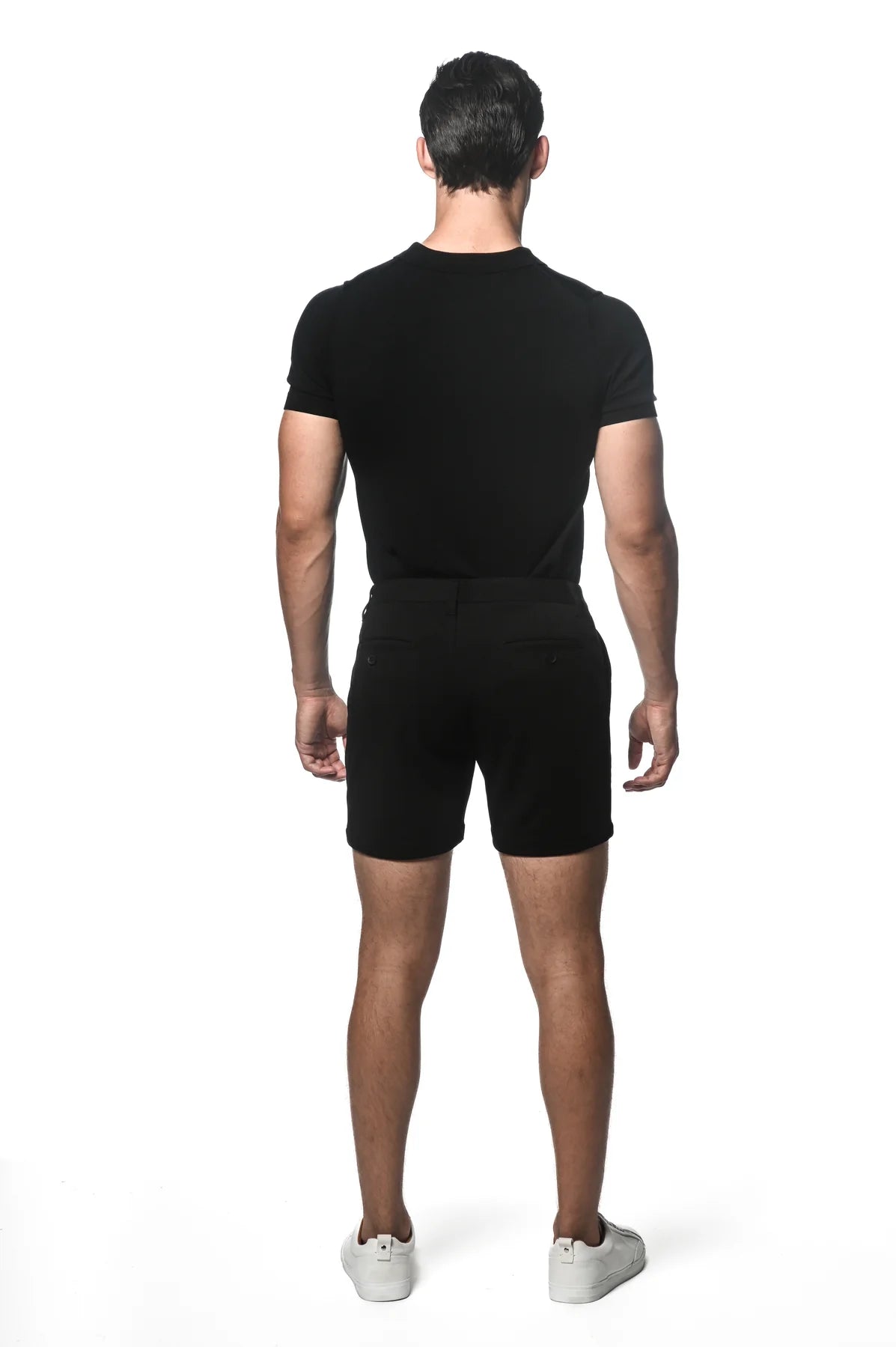 6" Inseam Textured Stretch Knit Short (Black)