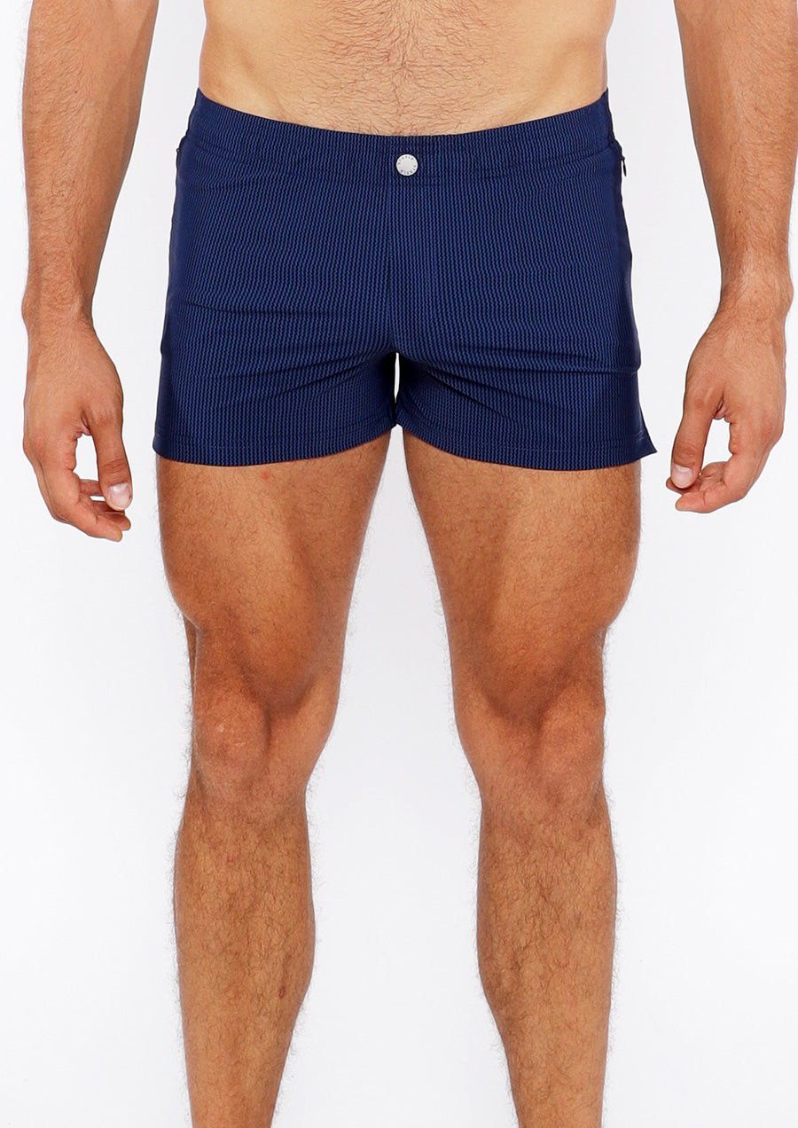 Pinstripe Swim Short (Navy)