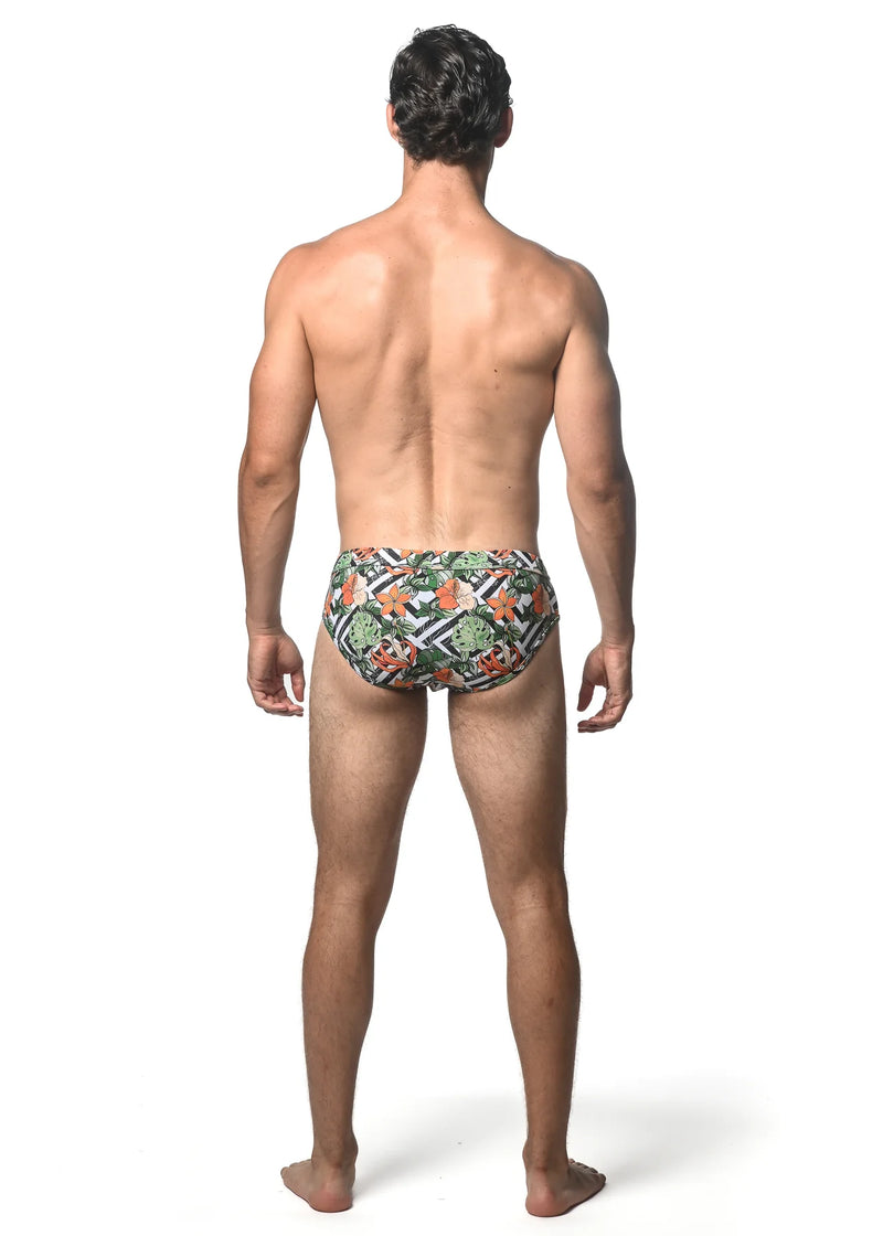 Printed Swim Trunks (Midnight Gold Floral)