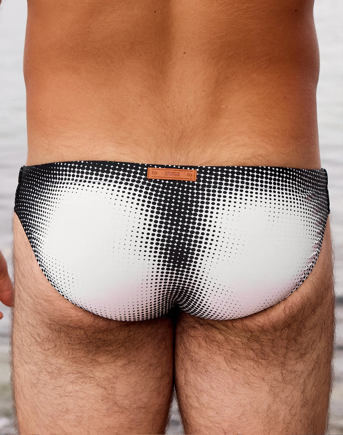 Comic Swim Brief (V20) (Black and White)