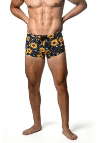 Printed Swim Trunks (Midnight Gold Floral)