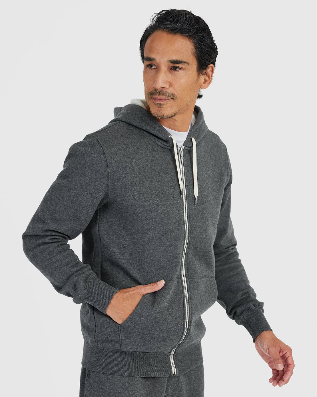 Fleece French Terry Hoodie (Charcoal Heather)