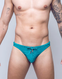 V80 Textured Swim Thong (Ripple Green)