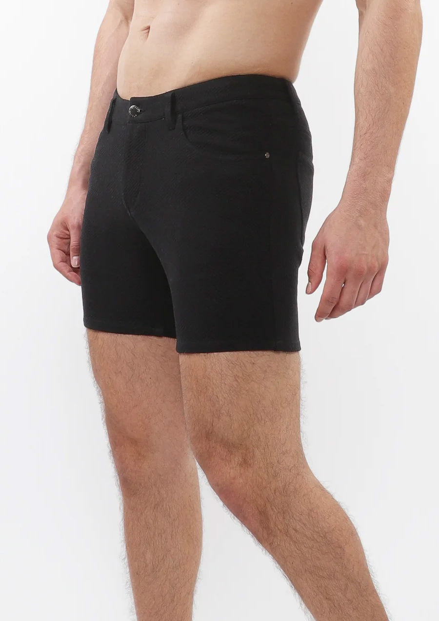 5" Jacquard Stretch Knit Short (Black Parquet)
