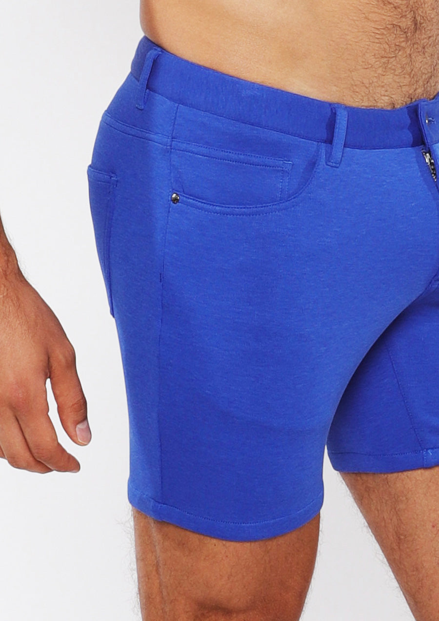 Textured Fine Cord Shorts (Cobalt)