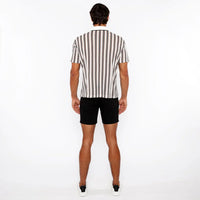 Open Knit Short Sleeve Shirt (Off White/Midnight)