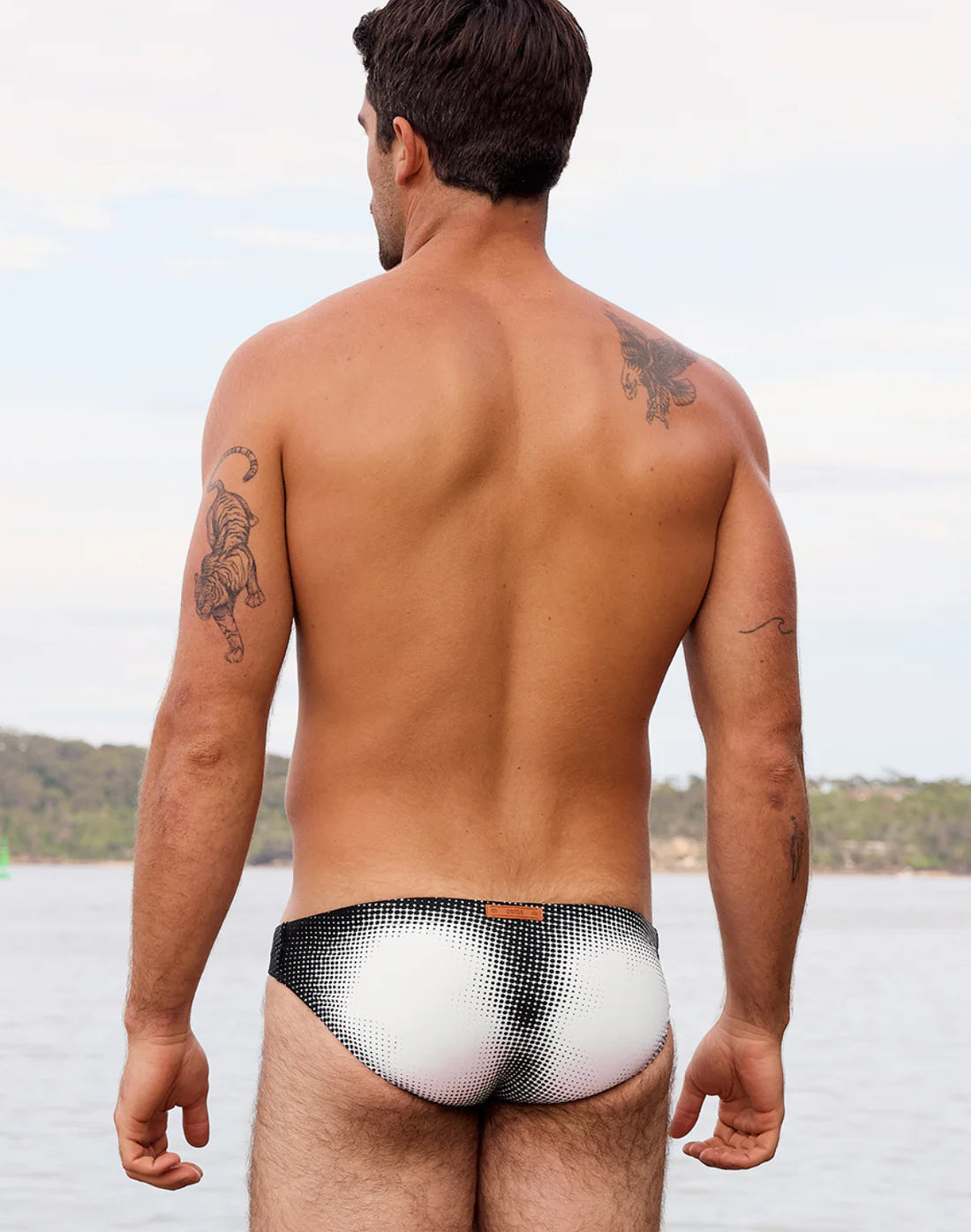 Comic Swim Brief (V20) (Black and White)