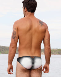 Comic Swim Brief (V20) (Black and White)