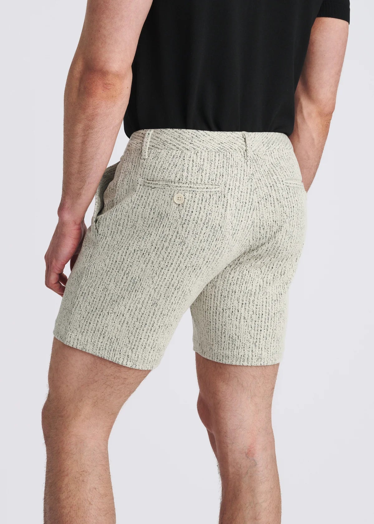 Textured Stretch Chino Short (Vanilla Herringbone)