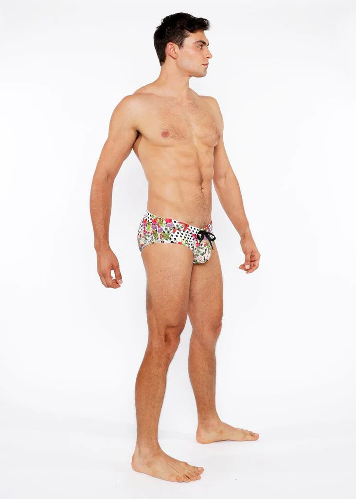 Printed Swim Brief (Black/White Dots)