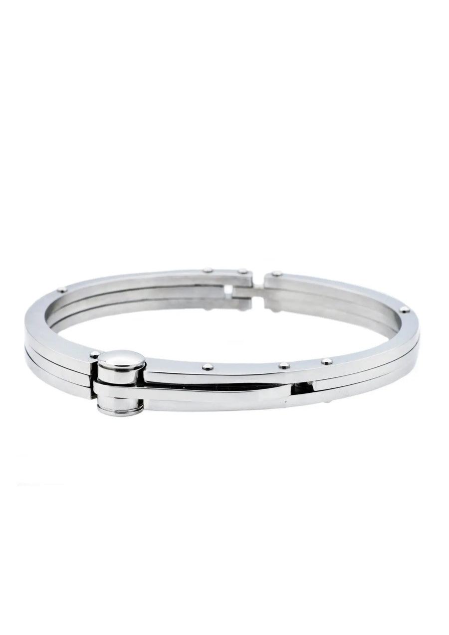 Polished Stainless Steel Handcuff Bangle Bracelet