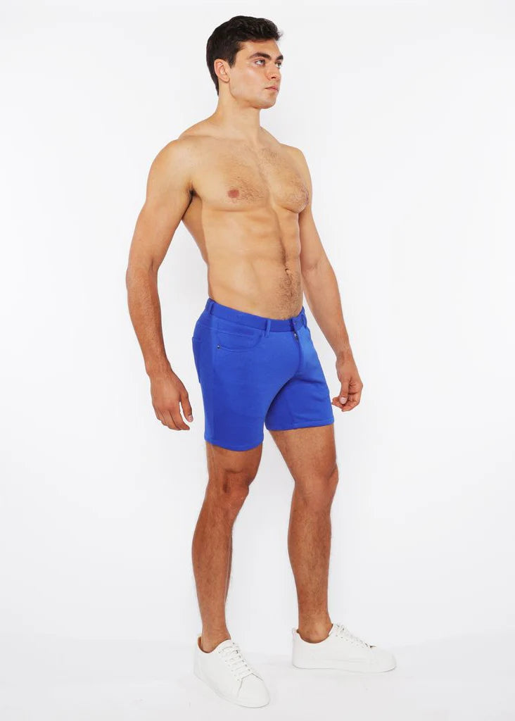 Textured Fine Cord Shorts (Cobalt)
