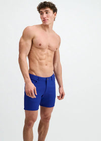 5" Stretch Knit Jean Short (Blueberry)