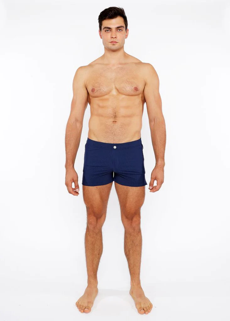 Pinstripe Swim Short (Navy)