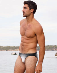 Comic Swim Brief (V20) (Black and White)