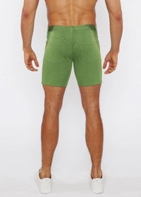 5" Stretch Knit Jean Short (Pea Shoot)