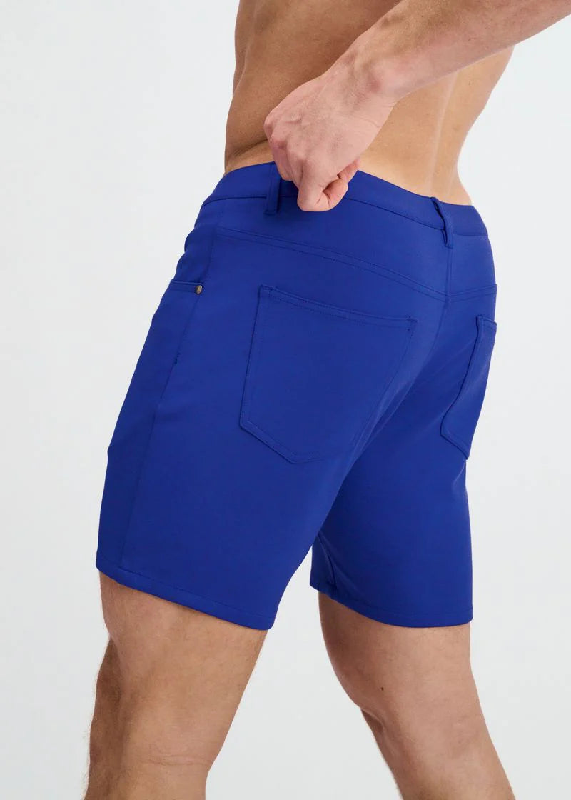 5" Stretch Knit Jean Short (Blueberry)