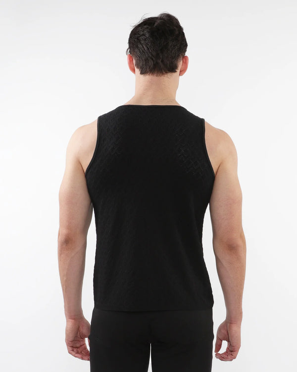 Stretch Gossamer Tank (Black Chevron)