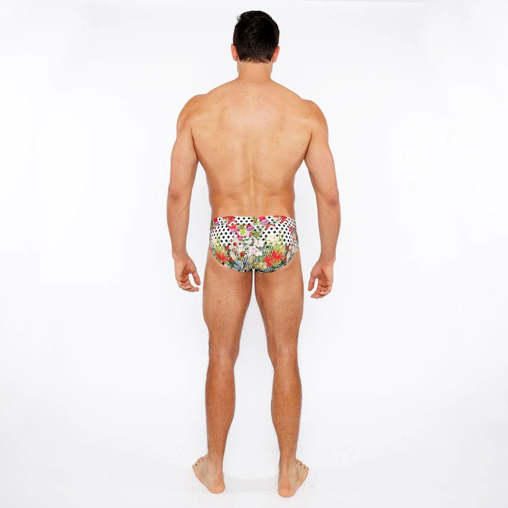 Printed Swim Brief (Black/White Dots)