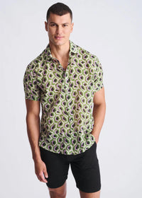 Cotton/Silk Short Sleeve Shirt (Lilac/Sprout)