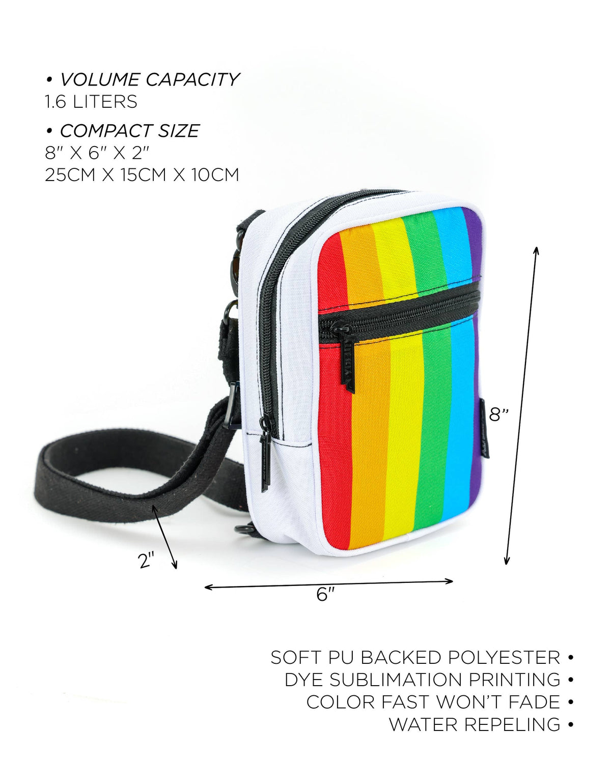 Crossbody Sidekick Sling Bag (Rainbow Stripe)