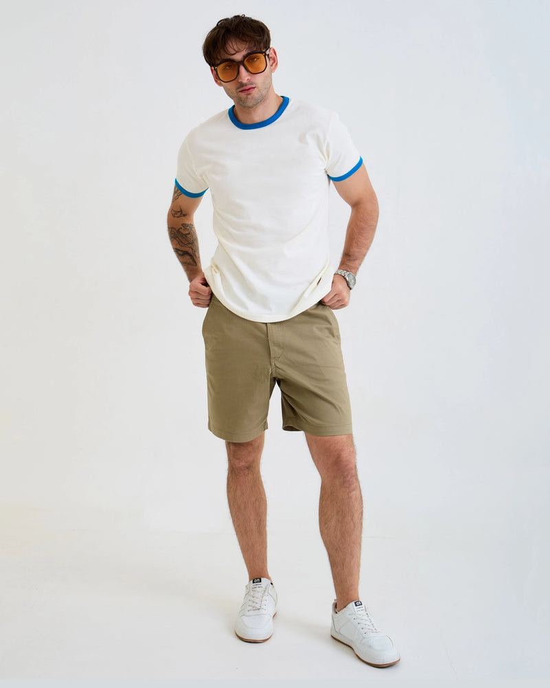 Vintage Ringer Tee (White Blue)