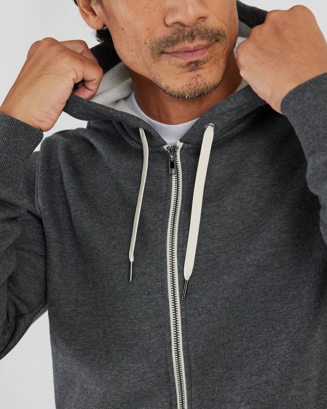 Fleece French Terry Hoodie (Charcoal Heather)