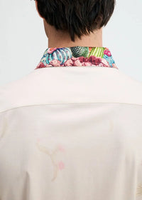 Print Cotton Knit Short Sleeved Shirt (Sorbet/Green Cactus)