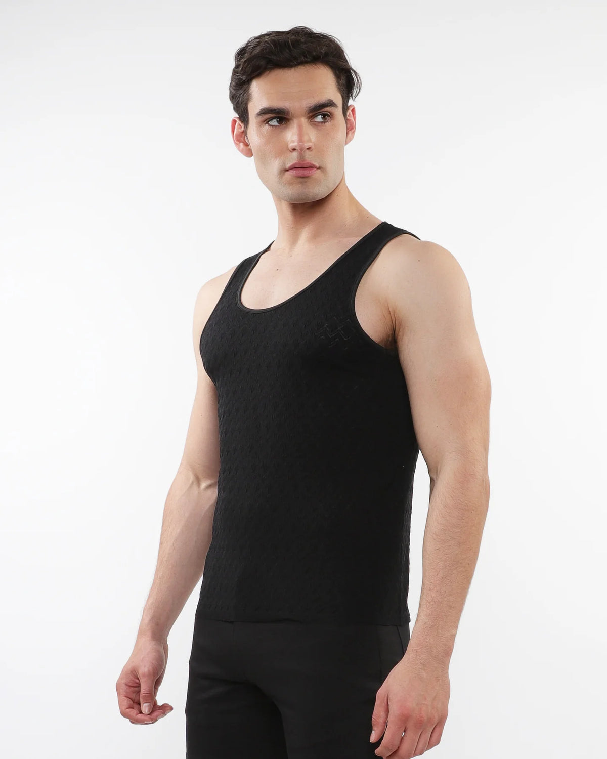 Stretch Gossamer Tank (Black Chevron)