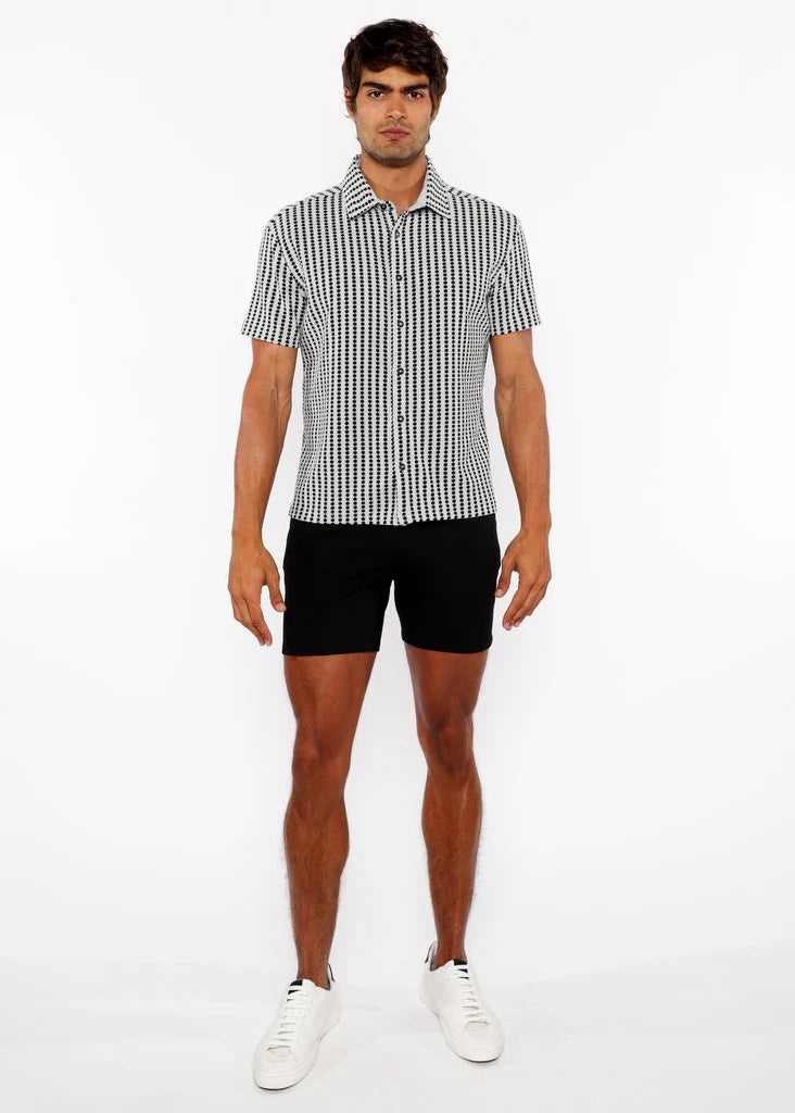 Open Knit Short Sleeve Shirt (Grey/Fatigue)