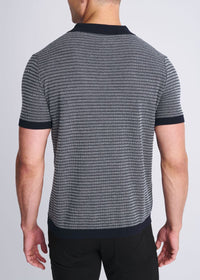 Two Tone 3-Button Polo (Off White/Navy)