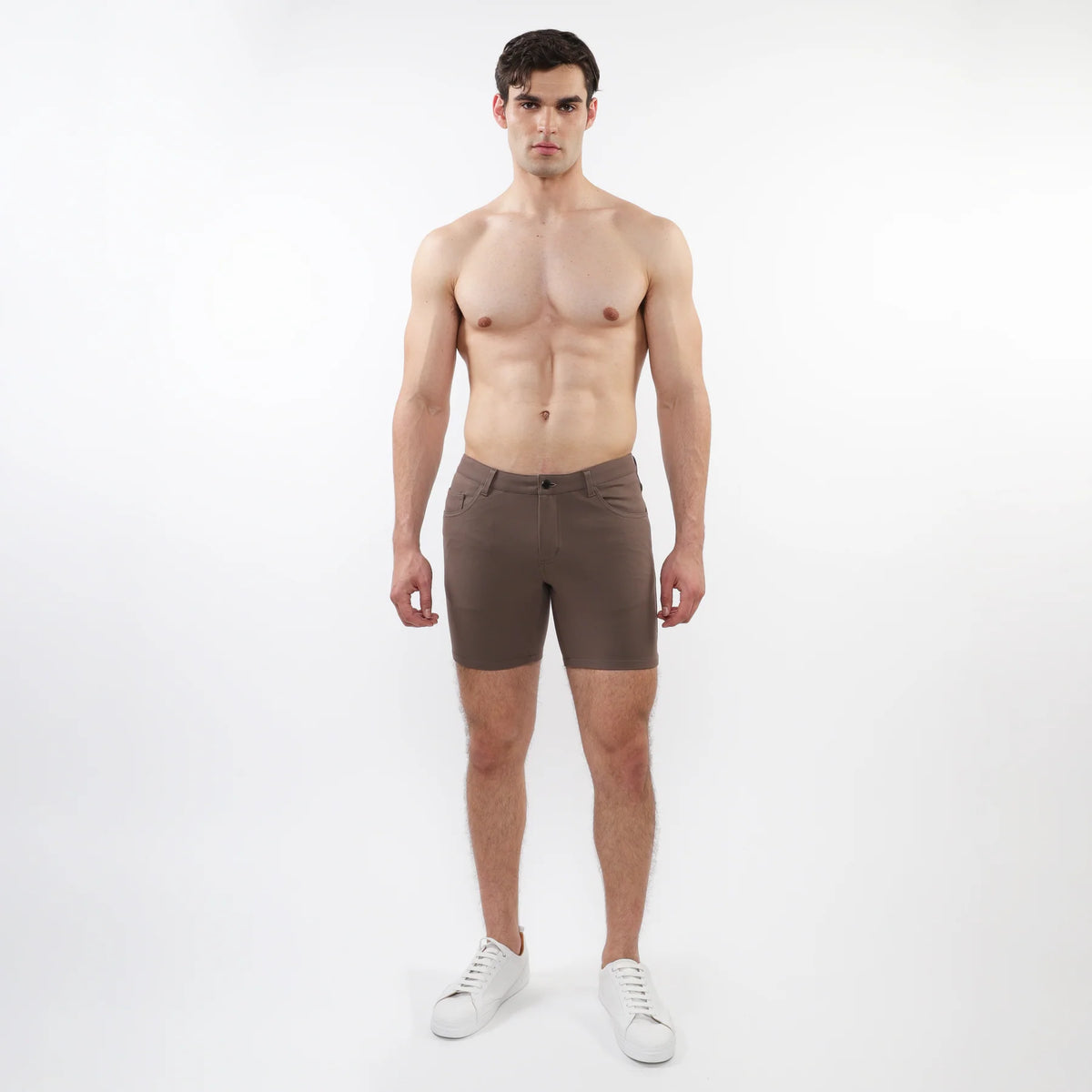 Stretch Knit Shorts (5" inseam) (Umber)