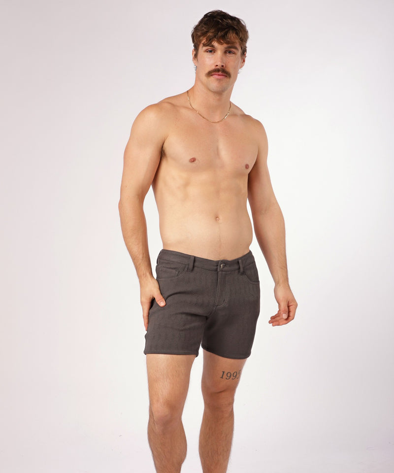 Jacquard Stretch Knit Shorts (Obsidian Zigzag)