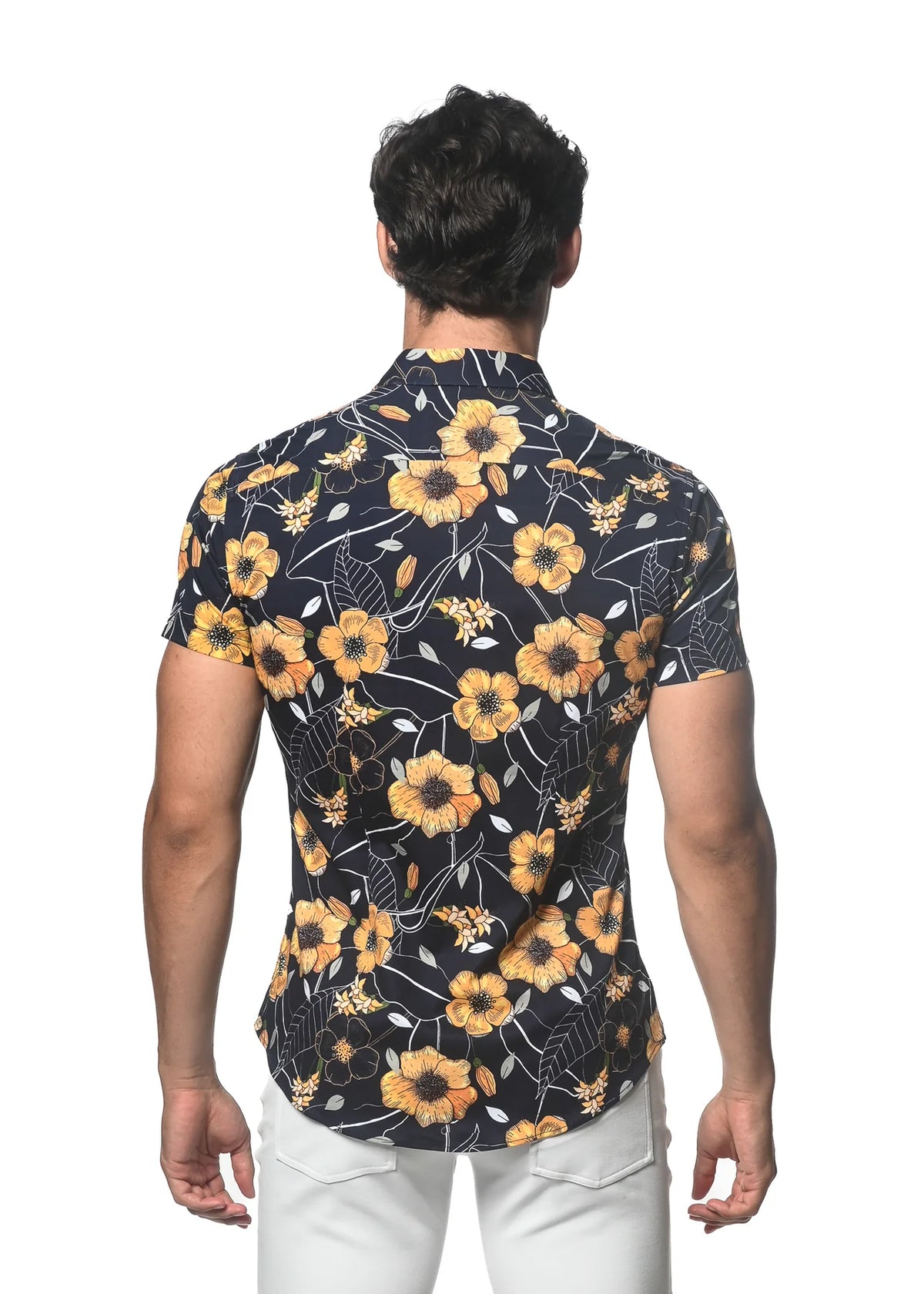 Knit Jersey Short Sleeve Shirt (Midnight Floral)