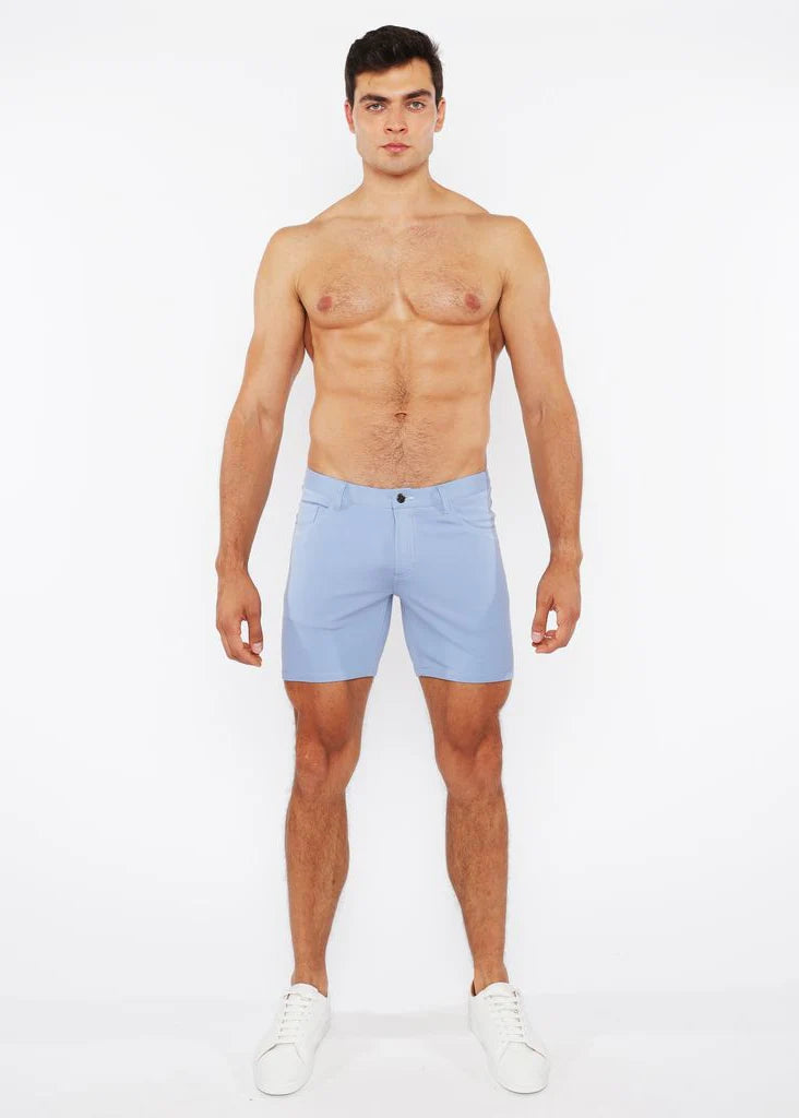 5" Stretch Knit Jean Short (Blue Rain)