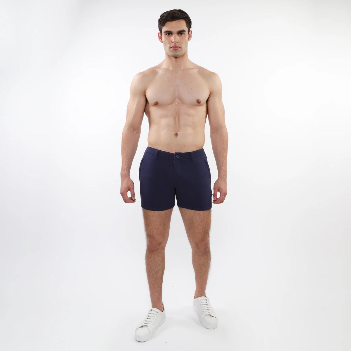5" Textured Stretch Knit Short (Navy)