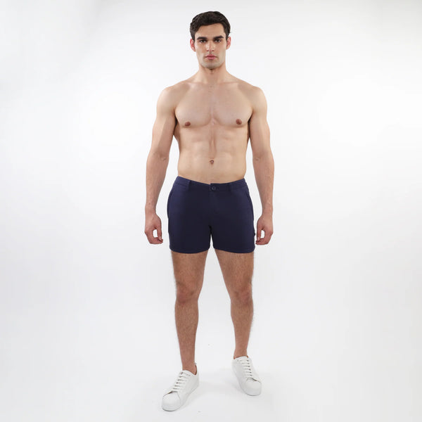5" Textured Stretch Knit Short (Navy)