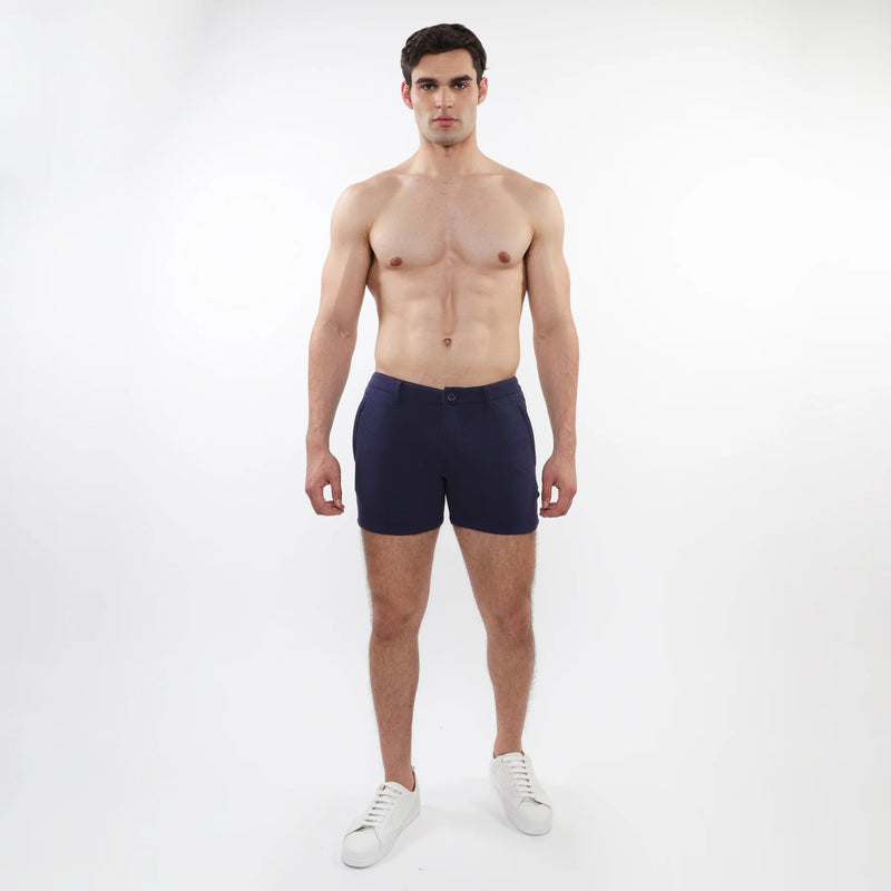 5" Textured Stretch Knit Short (Navy)