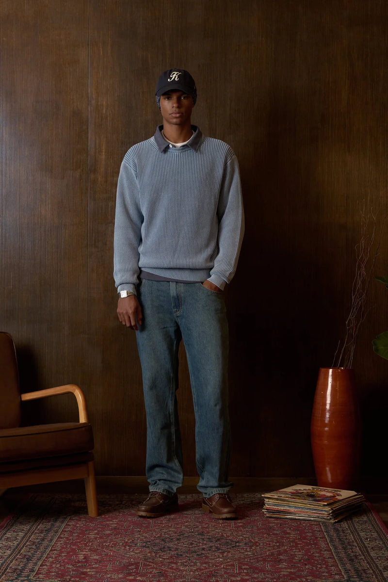 Vintage Knit Crew (Blue)
