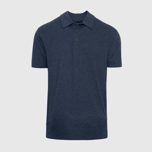 Short Sleeve Polo (Heather Navy)