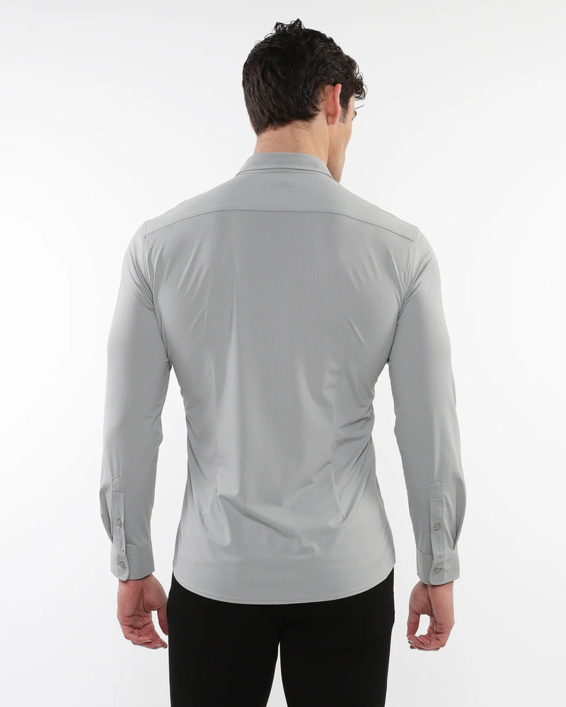 Solid Stretch Performance Shirt (Silver Grey)