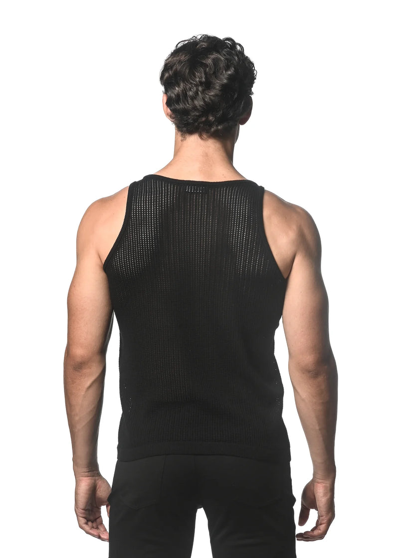 Knitted Tank with Clips (Black)