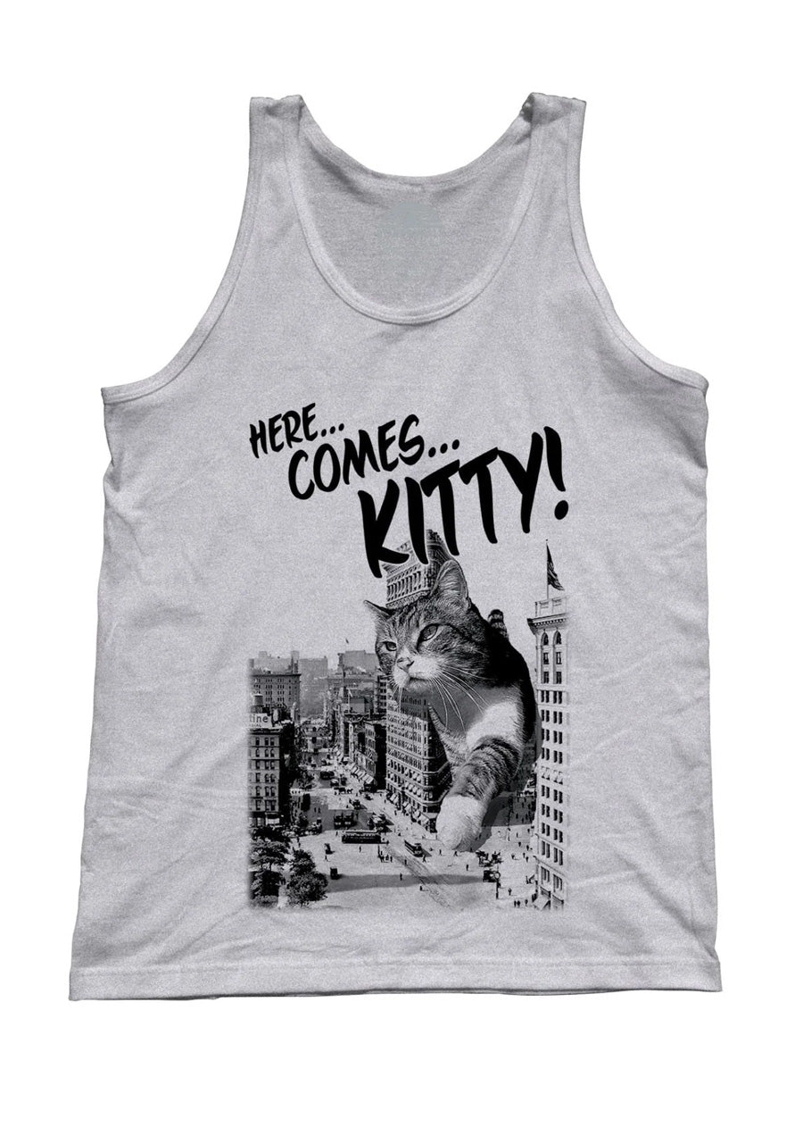Here Comes Kitty Tank (Grey)